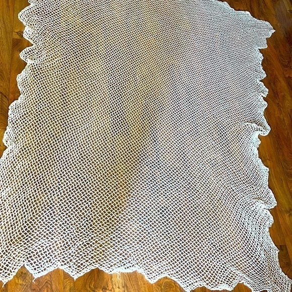 Handcrafted Other - 𝅺approximately 70x90 Handcrafted Crocheted Quilt Top or Large Table Top …